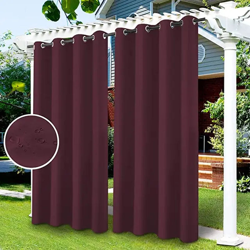 Privacy Outdoor Curtains Waterproof Garden Uv Exterior Curtain Street Gazebo Curtain for Patio Porch Pergola Terrace Cabana Pool