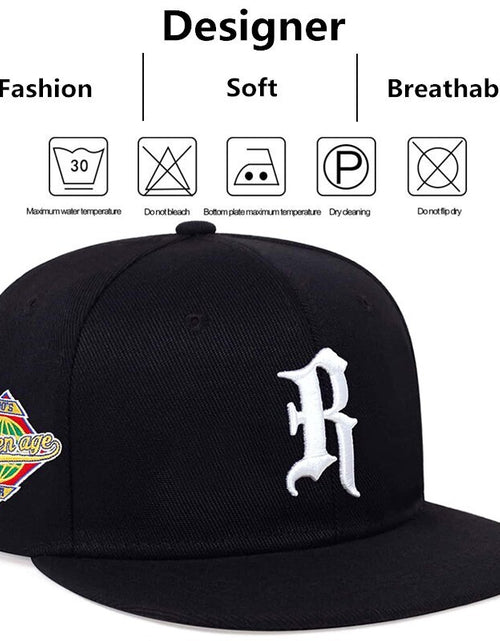 Load image into Gallery viewer, Gothic Letter R Embroidery Hip-Hop Hats Spring and Autumn Outdoor Adjustable Casual Baseball Caps Sunscreen Hat
