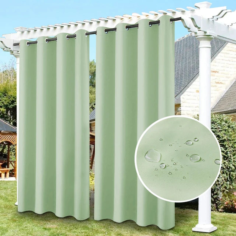 Privacy Outdoor Curtains Waterproof Garden Uv Exterior Curtain Street Gazebo Curtain for Patio Porch Pergola Terrace Cabana Pool