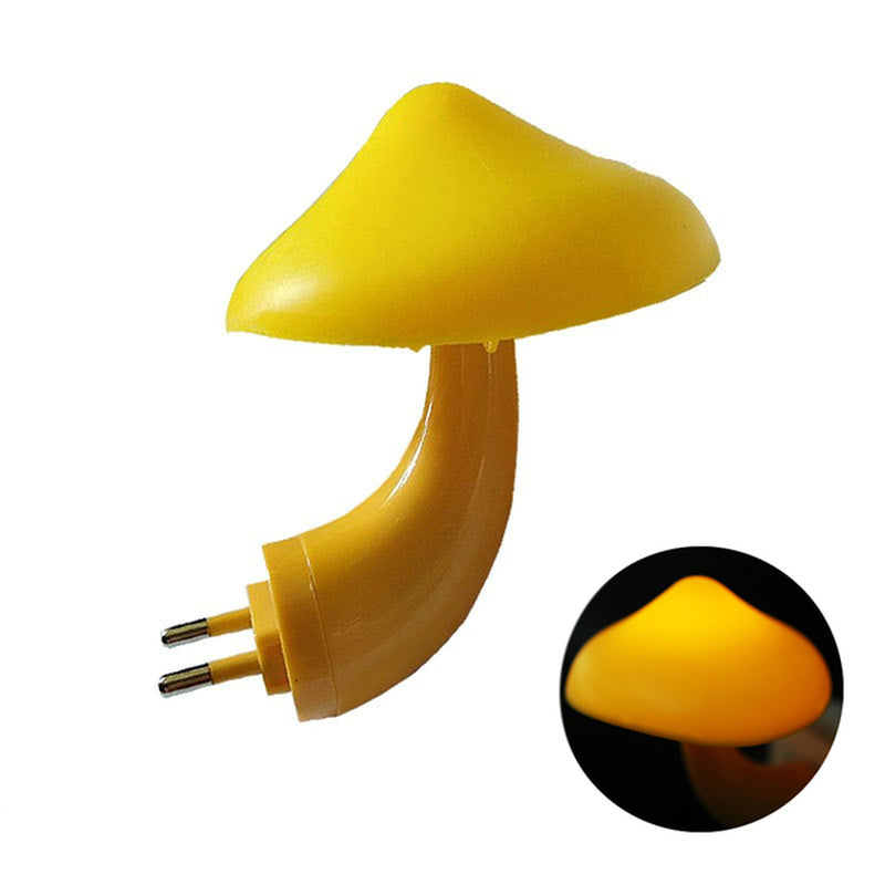 LED Night Lights Mushroom Shape Automatic Sensor Toilet Bedroom Decor Wall Lamps Light-Control Sensor Bedroom Light