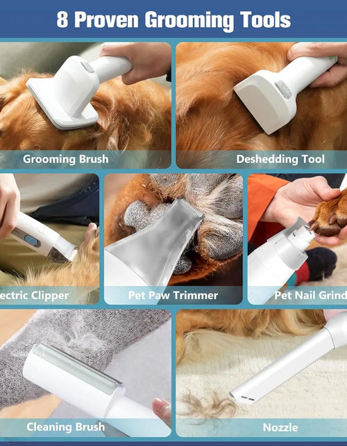 Load image into Gallery viewer, Pet Grooming Kit &amp; Dog Hair Vacuum 99% Pet Hair Suction, 1.5L Pet Vacuum Groomer with 8 Pet Grooming Tools, 6 Nozzles
