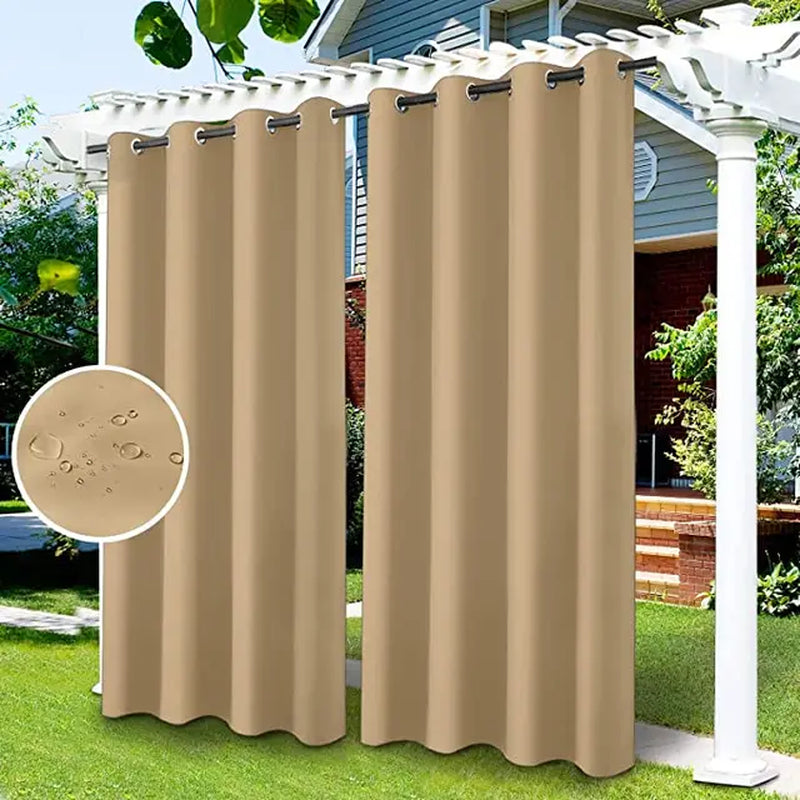 Privacy Outdoor Curtains Waterproof Garden Uv Exterior Curtain Street Gazebo Curtain for Patio Porch Pergola Terrace Cabana Pool