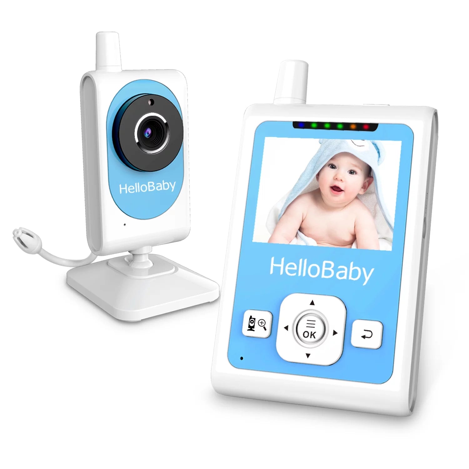 Baby Monitor- HB26 Video Baby Monitor with 2.4 Inch Screen, Night Vision, Temperature Sensor, VOX Mode, One-Way Talk