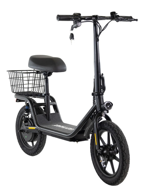 Load image into Gallery viewer, Flex Electric Scooter with Seat for Adult Commuter, 550W&amp;36V&amp;15.5Mph Foldable Scooter with 14&quot; Pneumatic Tire, Ebike with Carry Basket Black
