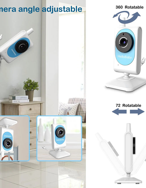 Load image into Gallery viewer, Baby Monitor- HB26 Video Baby Monitor with 2.4 Inch Screen, Night Vision, Temperature Sensor, VOX Mode, One-Way Talk
