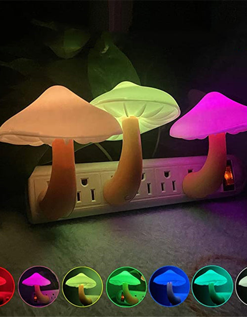 Load image into Gallery viewer, LED Night Lights Mushroom Shape Automatic Sensor Toilet Bedroom Decor Wall Lamps Light-Control Sensor Bedroom Light
