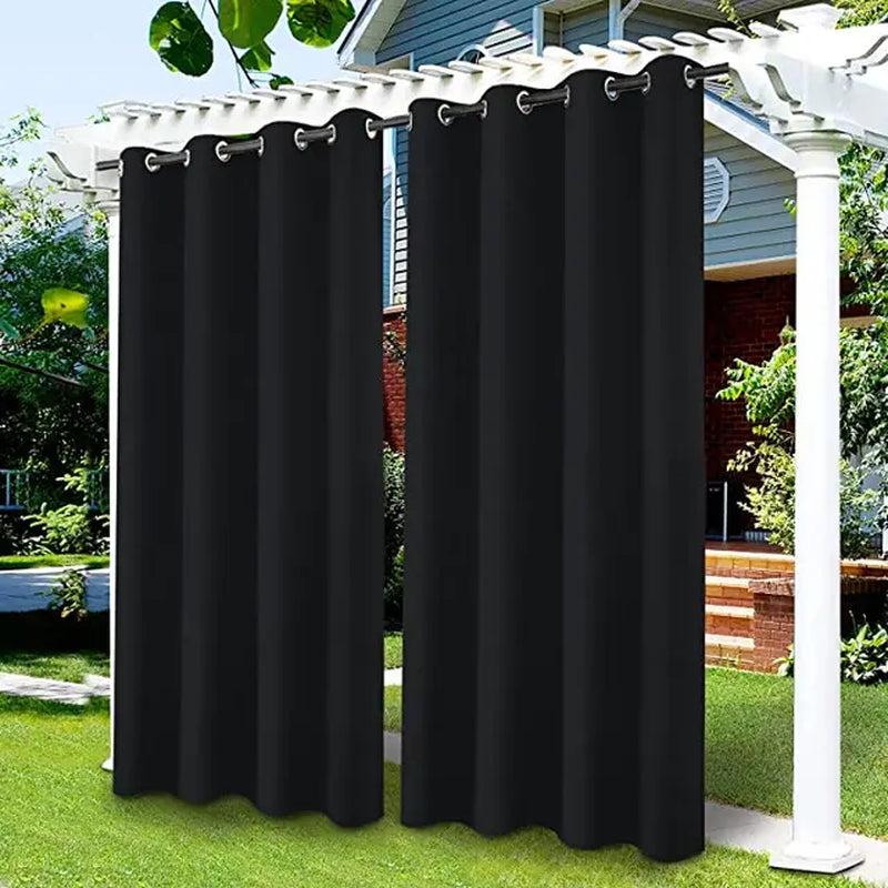 Privacy Outdoor Curtains Waterproof Garden Uv Exterior Curtain Street Gazebo Curtain for Patio Porch Pergola Terrace Cabana Pool