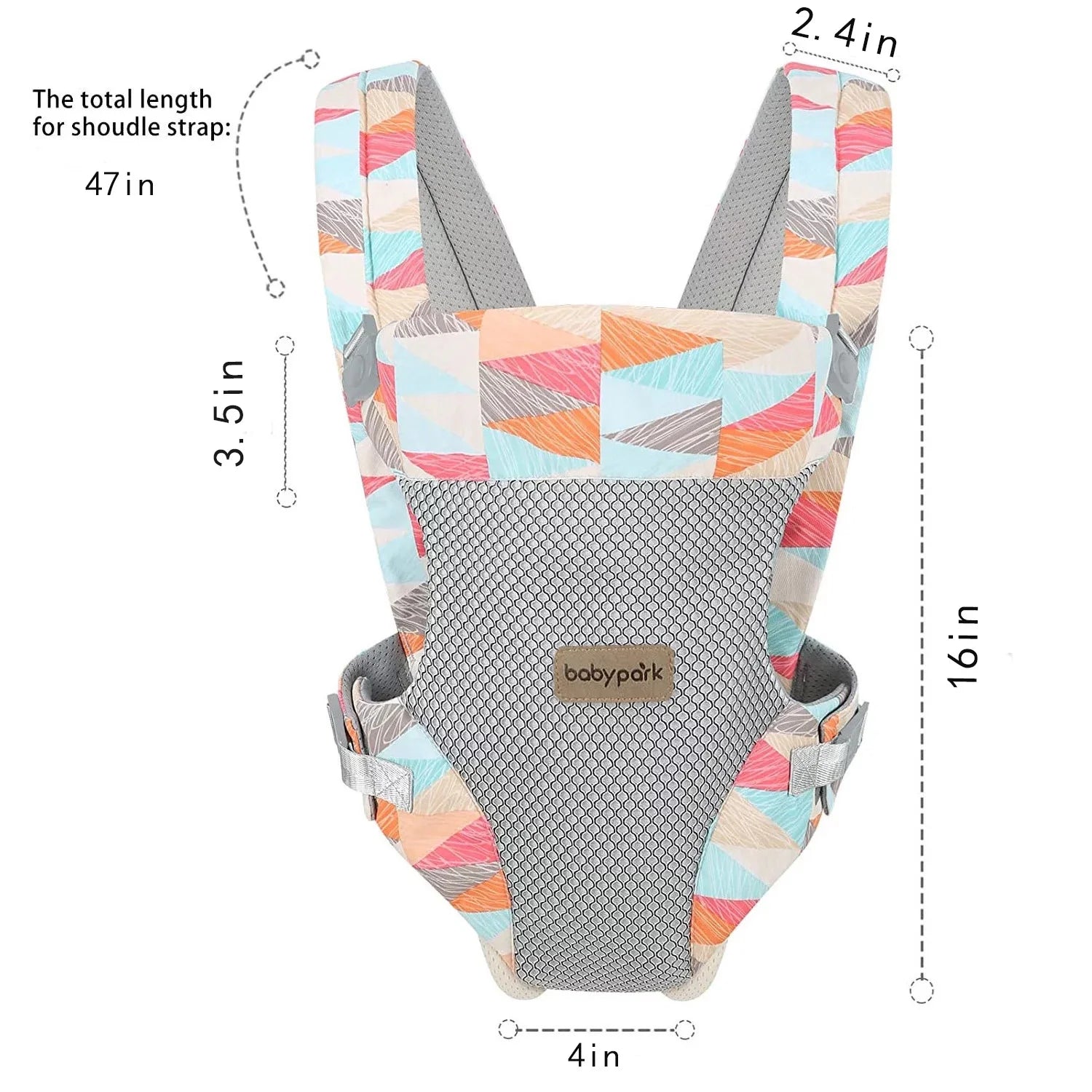 Baby Carrier, 4-In-1 Colorful Baby Carrier, Front and Back Baby Sling with Adjustable Holder