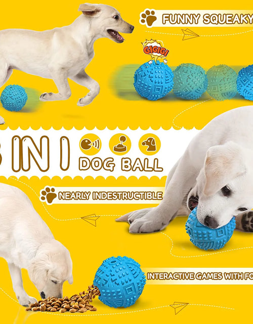 Load image into Gallery viewer, Dog Balls Treat Dispensing Dog Toys, Dog Toys for Aggressive Chewers Large Breed, Squeaky Dog Chew Toys for Large Dogs, Natural Rubber Dog Puzzle Toys, Tough IQ Dog Treat Balls
