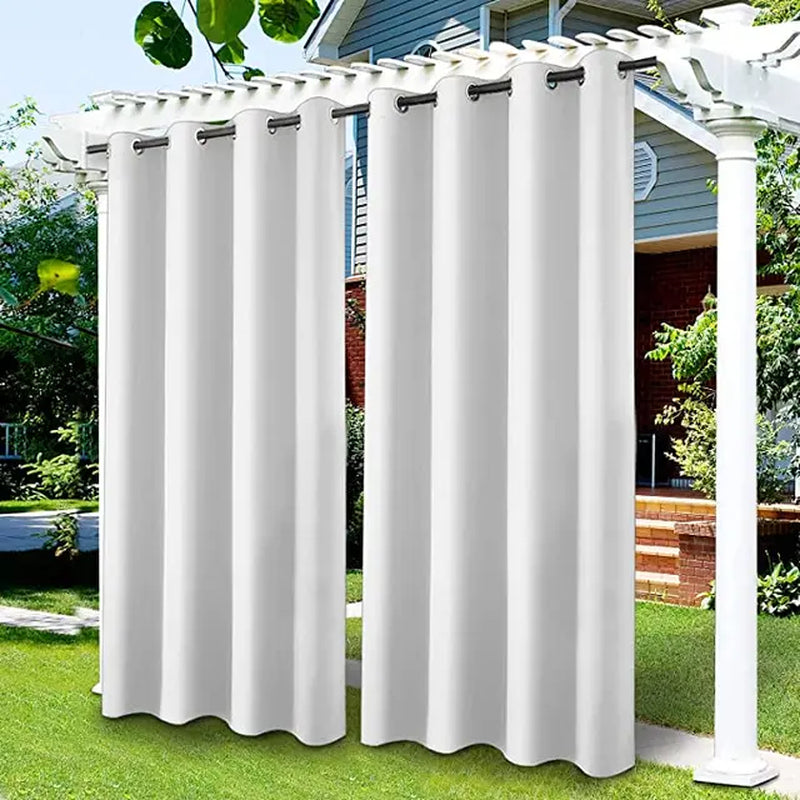 Privacy Outdoor Curtains Waterproof Garden Uv Exterior Curtain Street Gazebo Curtain for Patio Porch Pergola Terrace Cabana Pool