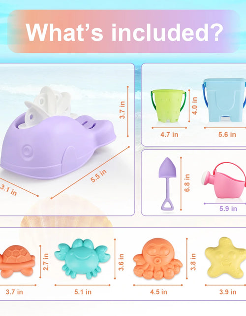 Load image into Gallery viewer, Beach Toys for Toddlers Kids, Sand Toys for Kids Toddler, Sandbox Toy for Toddler Incl Beach Bucket and Shovel Set, Animal Mold, Travel Beach Toy for Toddler 3-4-6-8-10 with Castle Bucket
