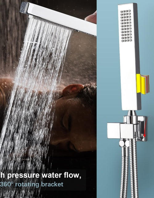 Load image into Gallery viewer, 20Inch Thermostatic Shower Faucets Complete Set, Brass Luxury LED Rain Shower System with 6 Full Body Jets, Can Use 2 Functions Once Time, Ceiling Mount
